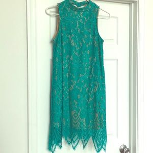 Teal lace dress